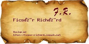 Ficsór Richárd névjegykártya